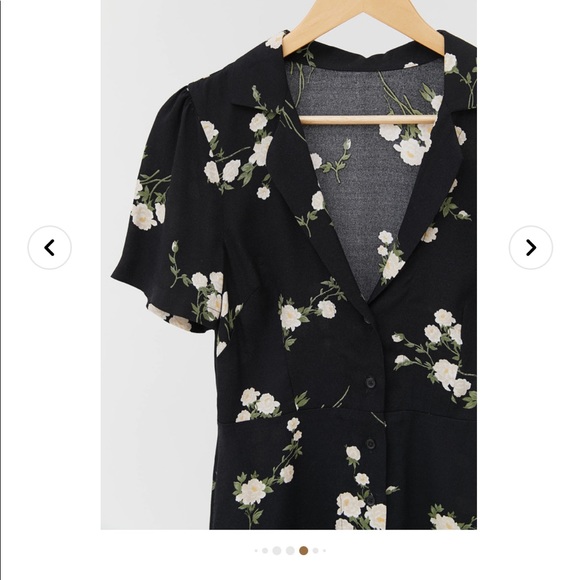 Urban Outfitters Urban Renewal Black and White Floral Button Front Dress XS - Picture 2 of 6